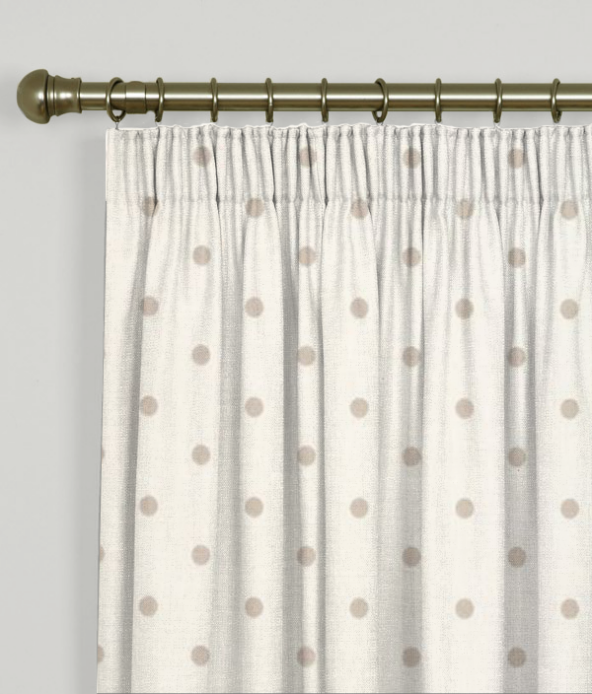Pencil Pleat Curtains Dotty Natural