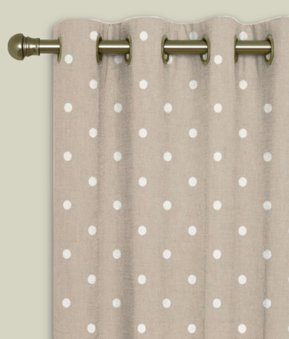 Eyelet Curtains Dotty Taupe