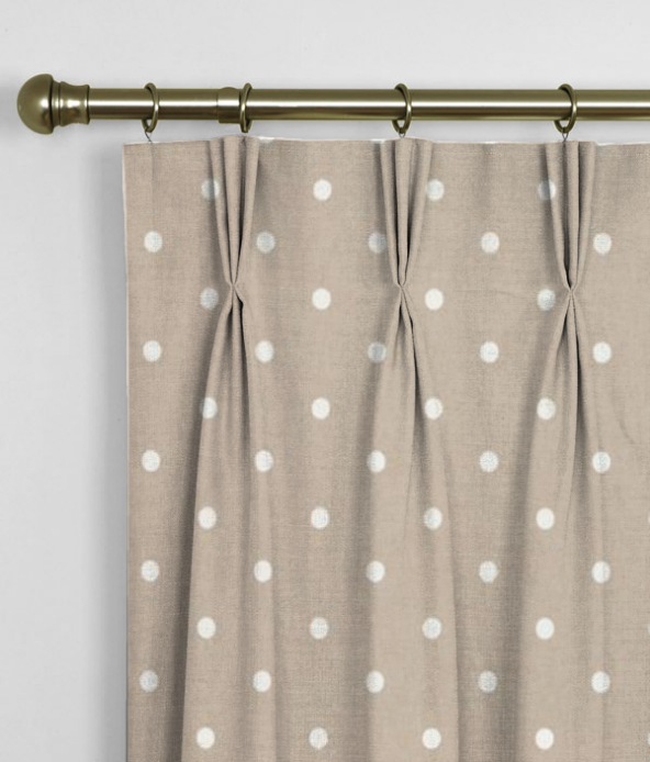 Pinch Pleat Curtains Dotty Taupe
