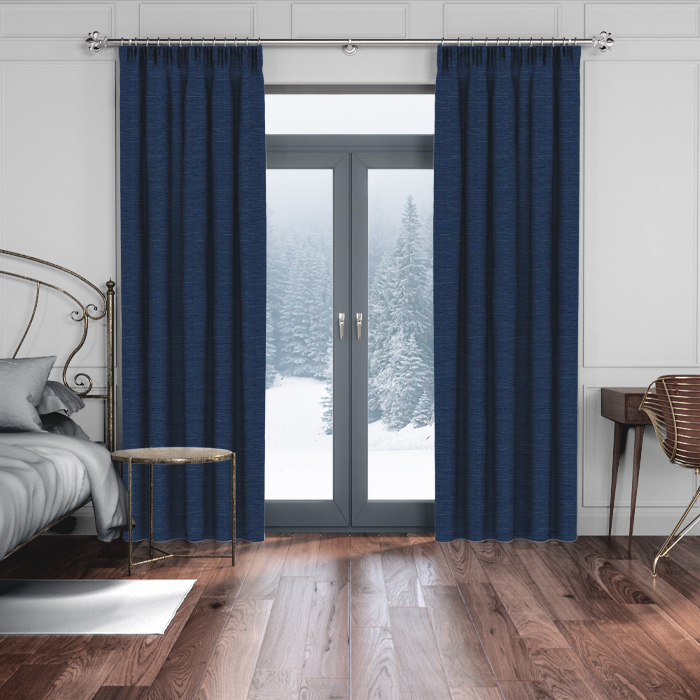 Made To Measure Curtains Dupion Faux Silk Navy