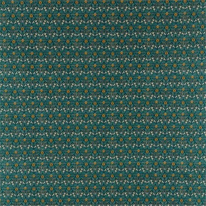 Eye Bright Teal Fabric by Morris & Co