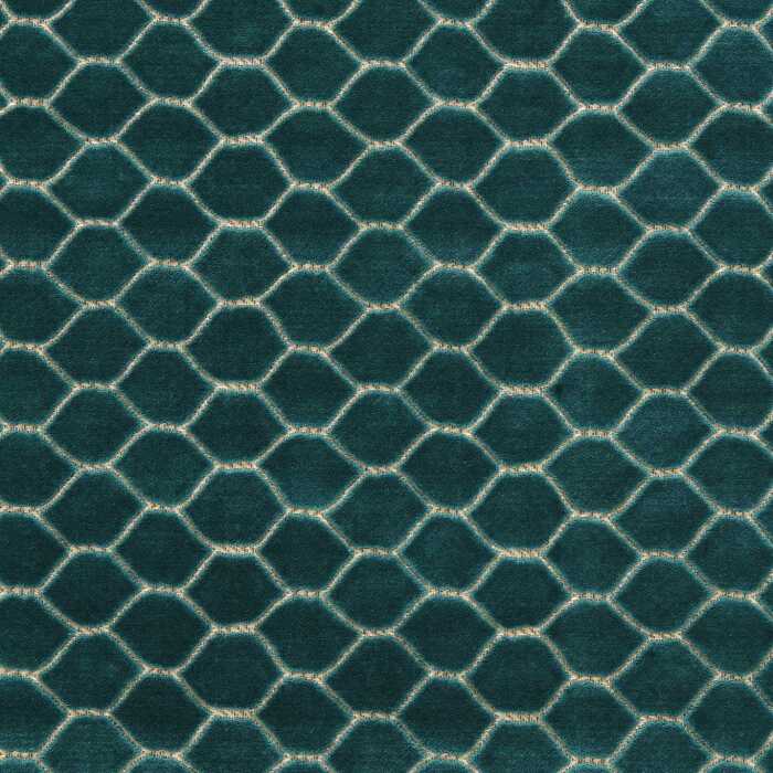 Faraday Velvet Malachite Fabric by Sanderson