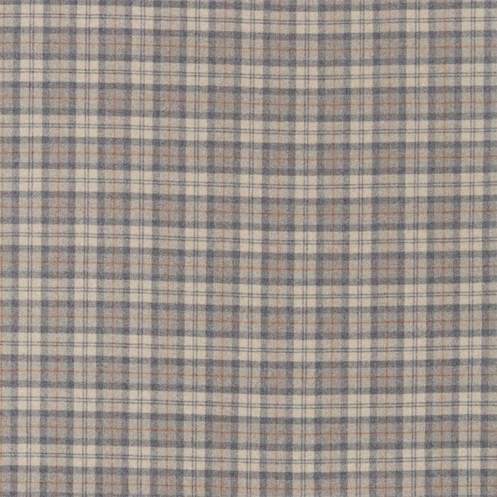 Fenton Check Grey/Cinnamon Fabric by Sanderson