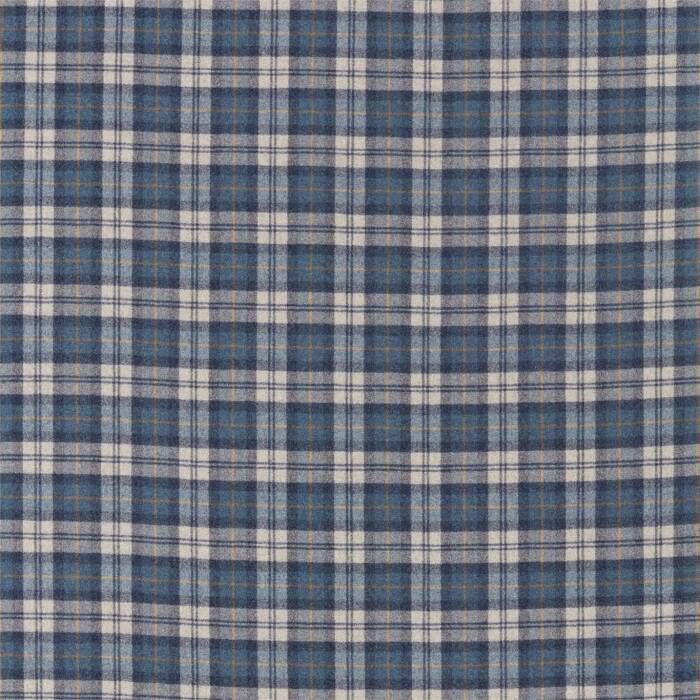 Fenton Check Indigo/Stone Fabric by Sanderson