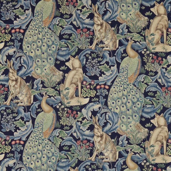 Forest Indigo Fabric by Morris & Co