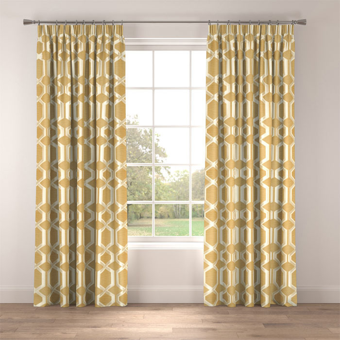 Curtains in Mito Ochre by Belfield Home