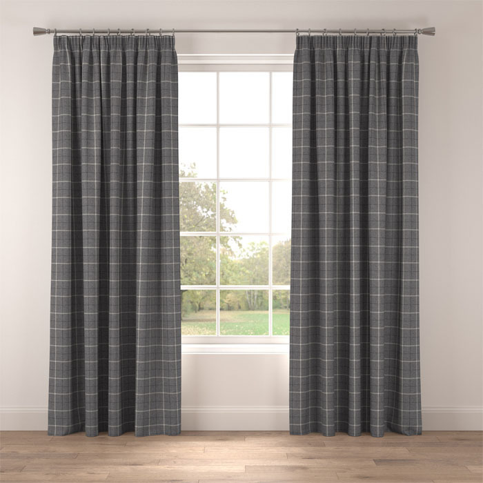 Curtains in Munro Slate by Belfield Home