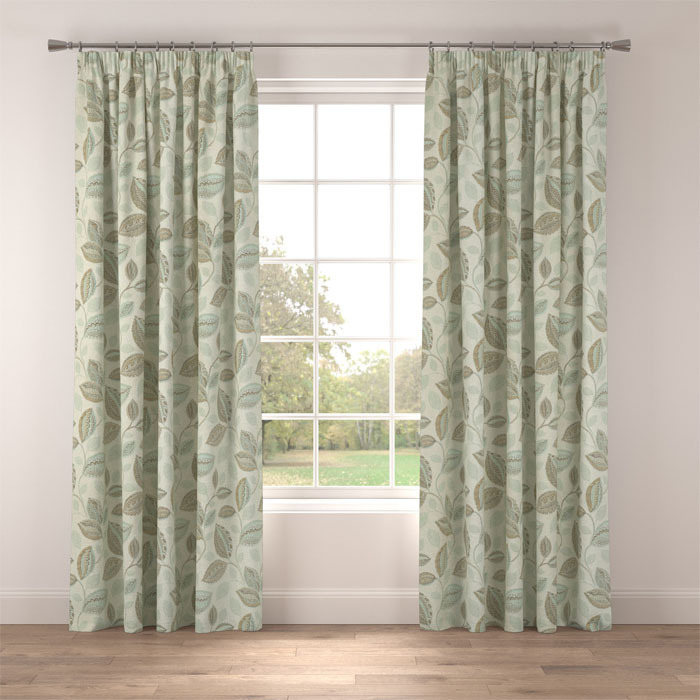 Curtains in Oakley Azure by Belfield Home