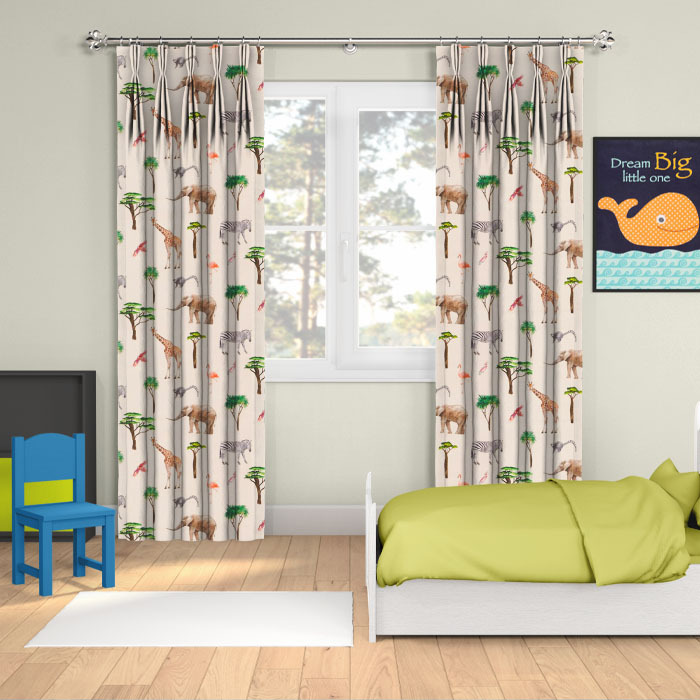 On Safari Jungle Curtains for Children
