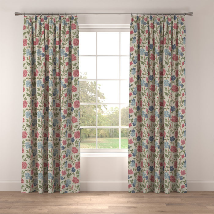 Curtains in Ophelia Blush Blue by Belfield Home