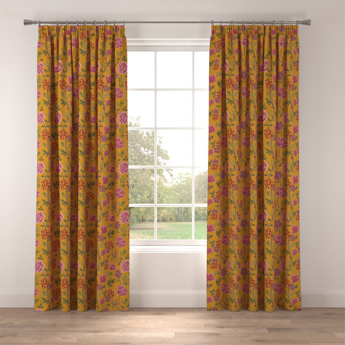 Curtains in Ophelia Ochre by Belfield Home