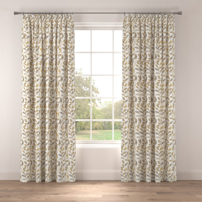 Curtains in Orleigh Ochre by Belfield Home