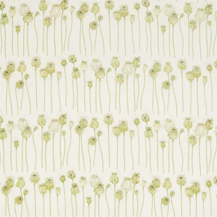 Poppy Pods Olive/Almond Fabric by Sanderson