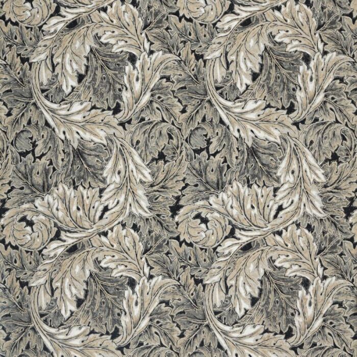 Pure Acanthus Weave Black Ink Fabric by Morris & Co