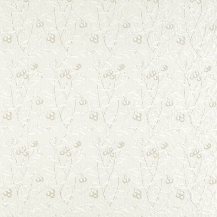 Pure Arbutus Embroidery White Clover Fabric by Morris & Co