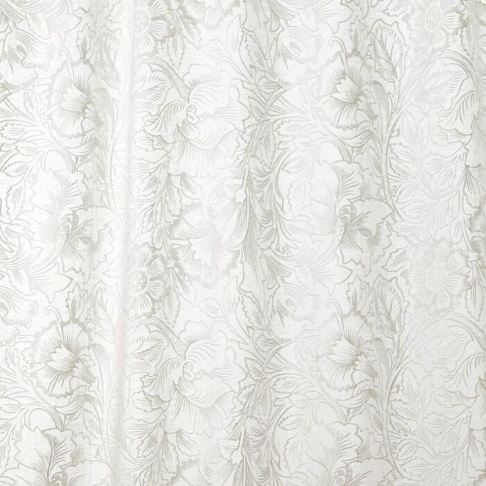 Pure Poppy Embroidery Paper White Fabric by Morris & Co