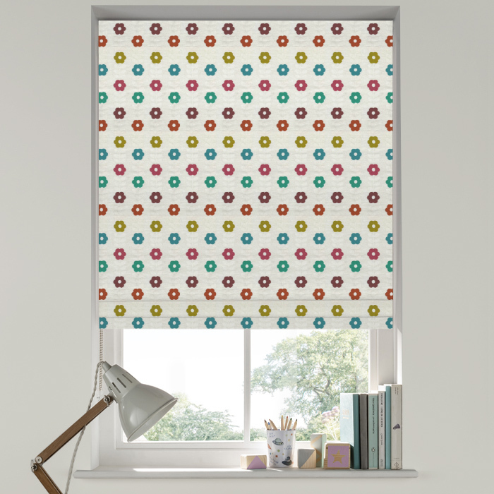 Roman Blind in Flower Power Tutti Fruitti