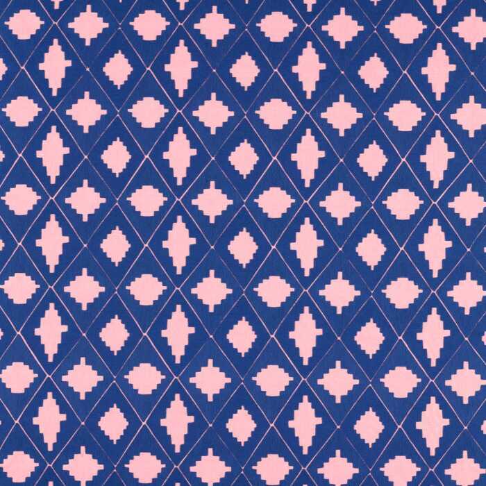 Garden Terrace Lapis/Rose Fabric by Harlequin