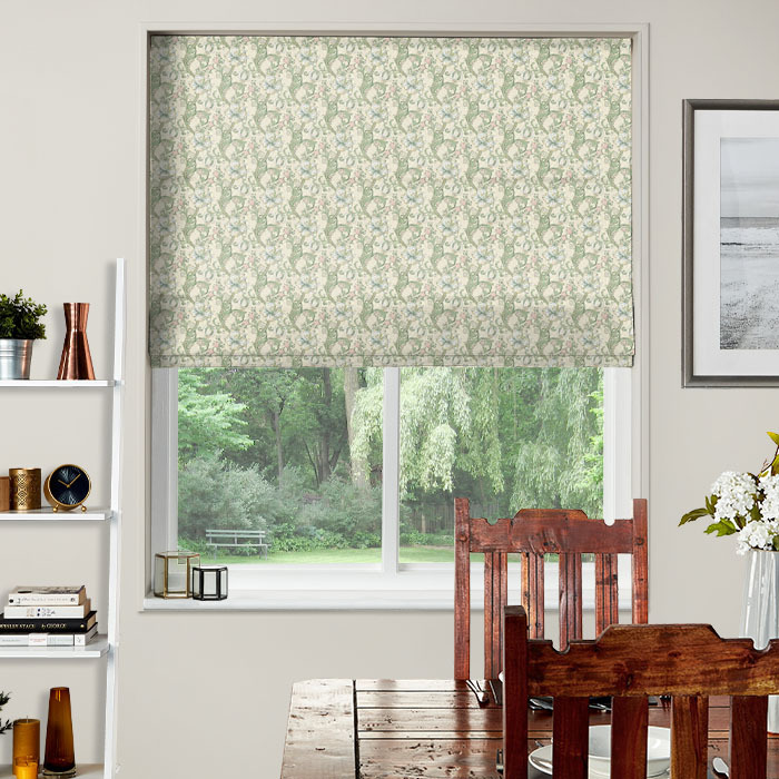 MotionBlind Roman Blind in Golden Lily Linen Blush by Clarke And Clarke