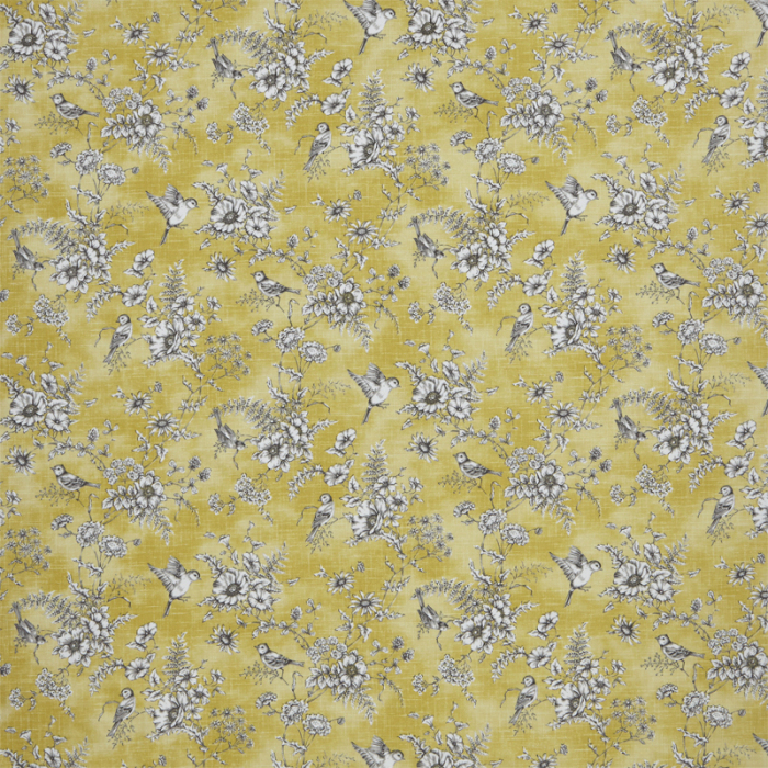 Swatch of Finch Toile Buttercup