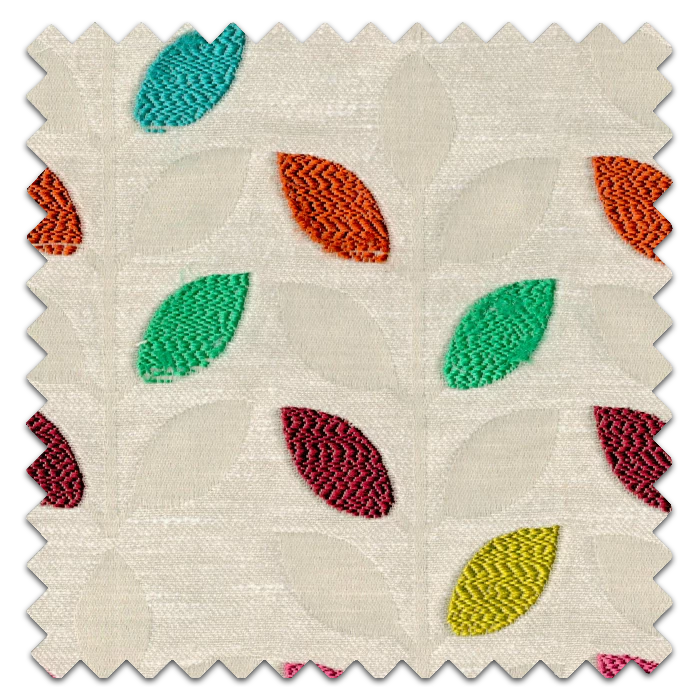 Swatch of Leaf Stripe Tutti Fruitti