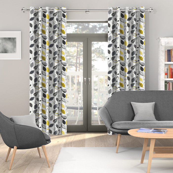  Made To Measure Curtains Forest Leaves Noir