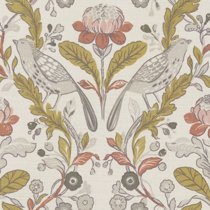 Made To Measure Curtains Orchard Birds Ochre