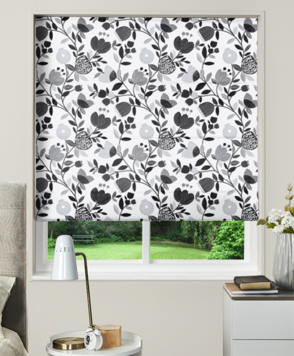 Made To Measure Roman Blind Pomegranate Trail Noir 1