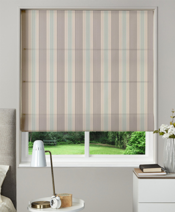 Made To Measure Roman Blind Sail Stripe Mineral 1