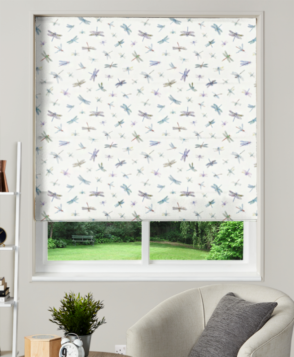 Made To Measure Roman Blinds Dragonflies Cream