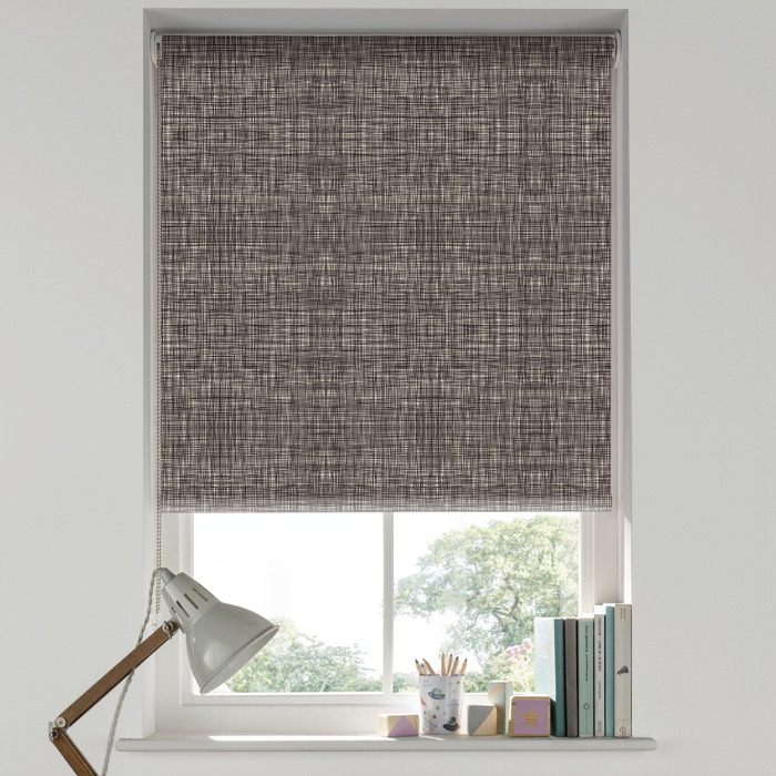 Scribble Gun Metal Blackout Roller Blind