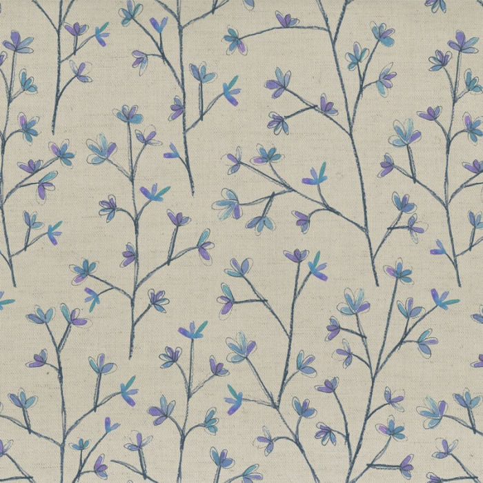 Ophelia Bluebell Linen Fabric