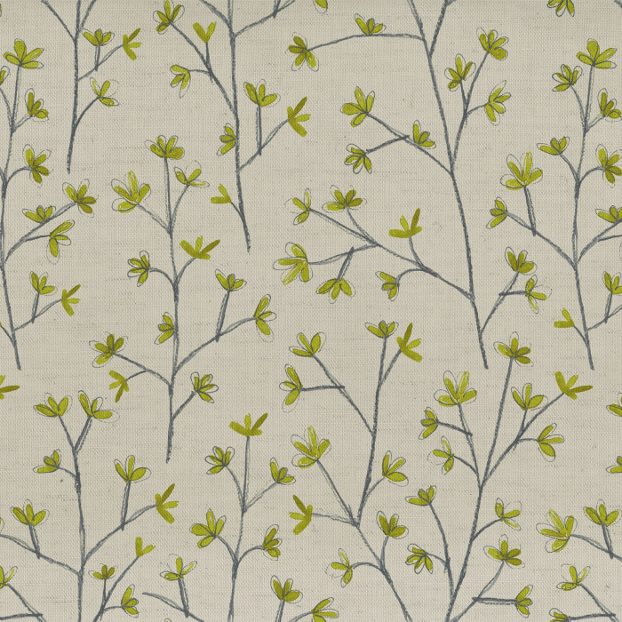 Ophelia Lime Linen Fabric