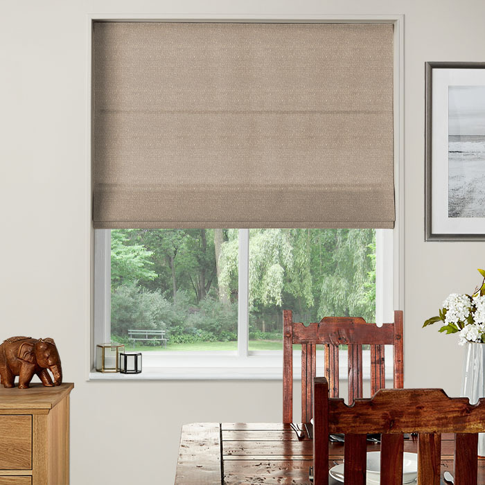 Roman Blind in Boucle Mink