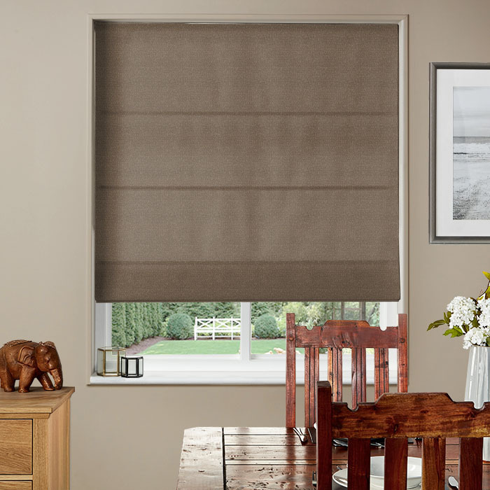 Roman Blind in Boucle Mocha