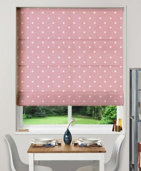 Made To Measure Roman Blind Dotty Rose 2