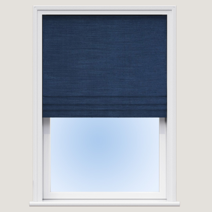 Made To measure Roman Blind Dupion Faux Silk Navy