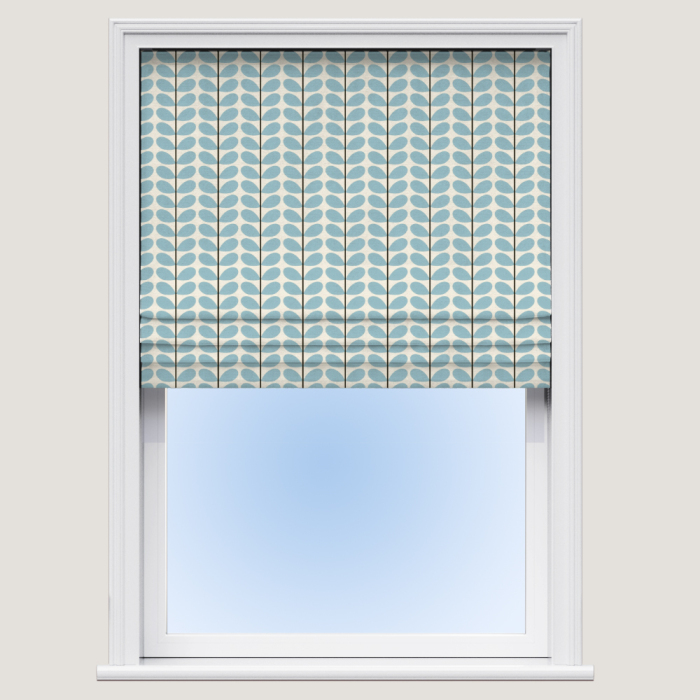 Two Colour Stem Powder Blue Roman Blind