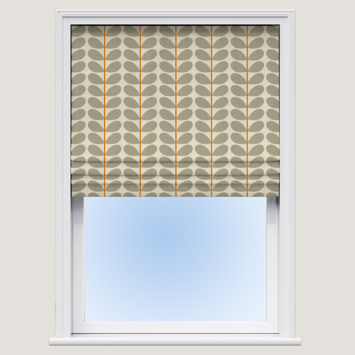 Two Colour Stem Warm Grey Roman Blind