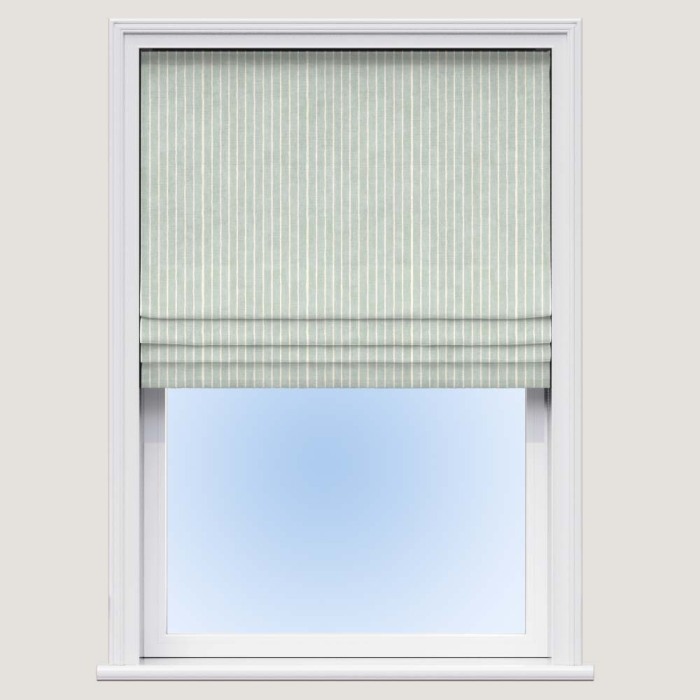 Made To Measure Roman Blind Pencil Stripe Duckegg