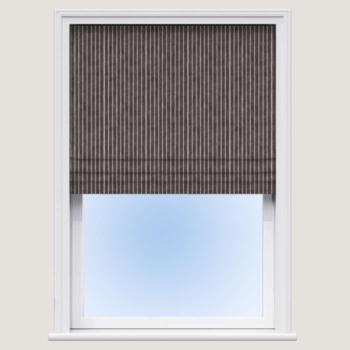 Made To Measure Roman Blind Pencil Stripe Ebony