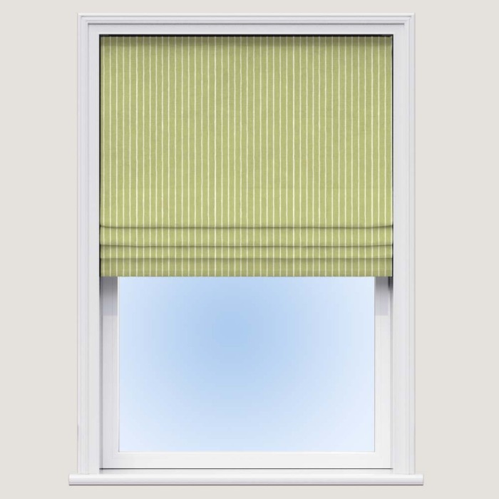 Made To Measure Roman Blind Pencil Stripe Pistachio