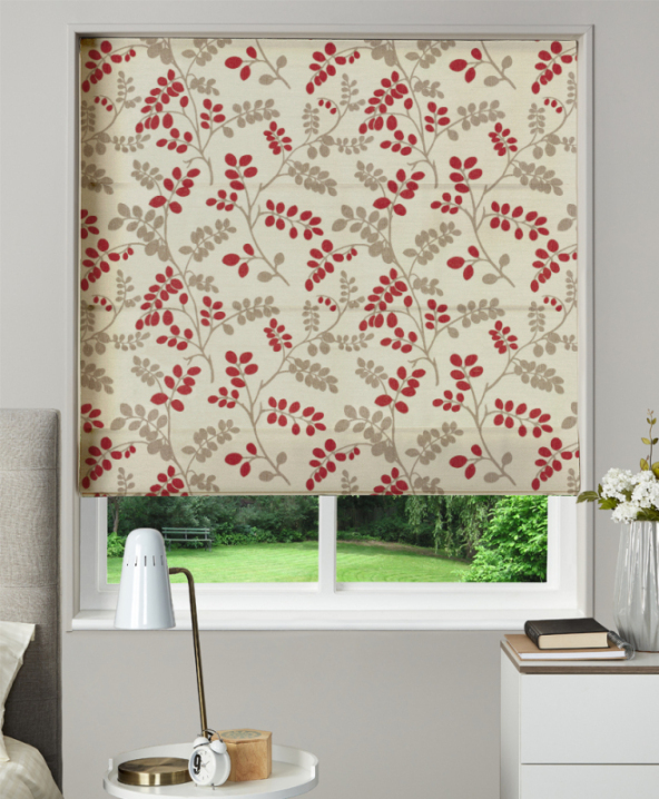 Made to Measure Roman Blind Tyrol Berry 1