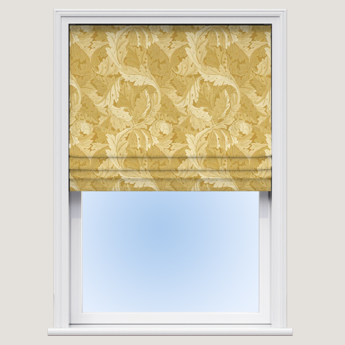 Roman Blind in Acanthus Jacquard Gold