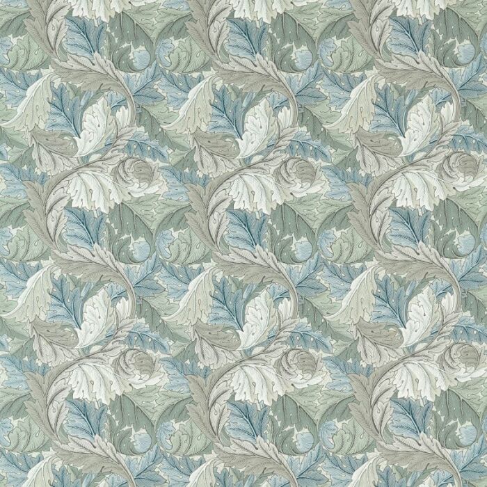 Acanthus Outdoor Mineral Blue/Linen Fabric by Morris & Co