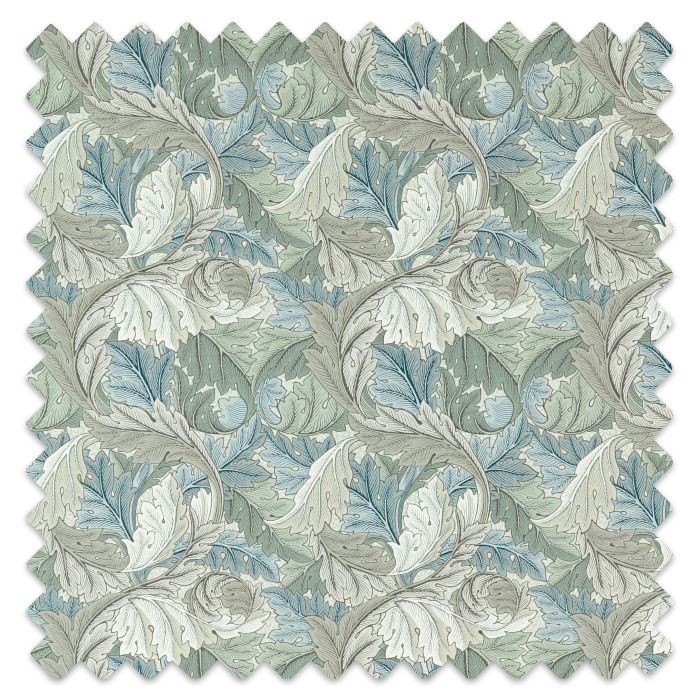 Swatch of Acanthus Outdoor Mineral Blue/Linen