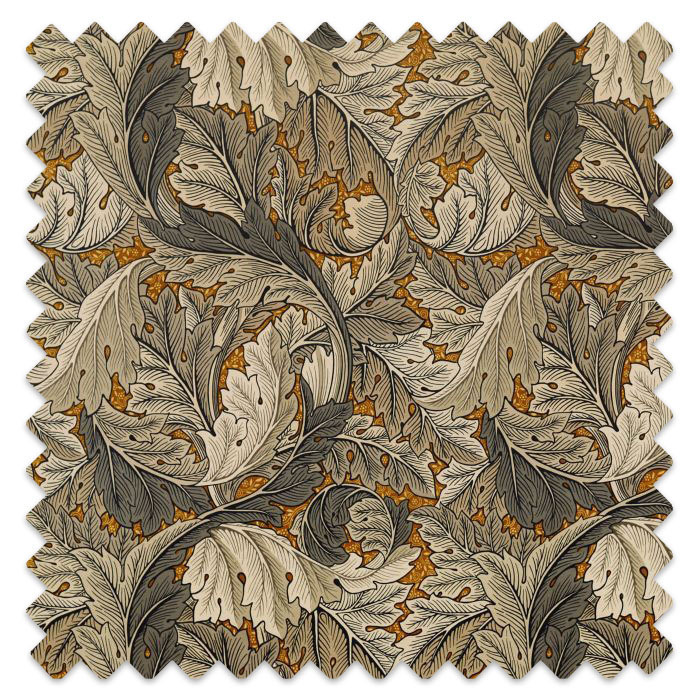 Swatch of Acanthus Velvet Mustard/Grey