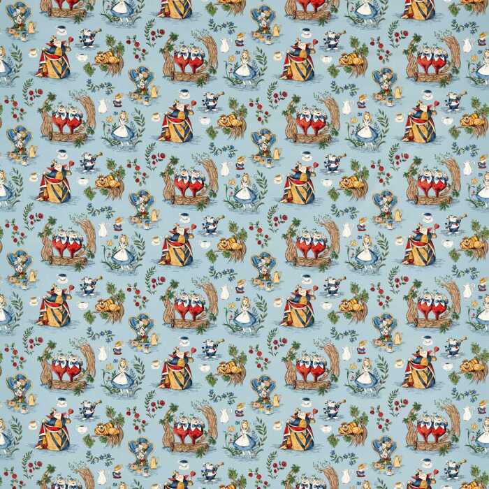 Alice In Wonderland Puddle Blue Fabric by Sanderson