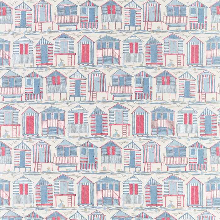 Beach Huts Nautical Fabric by Sanderson