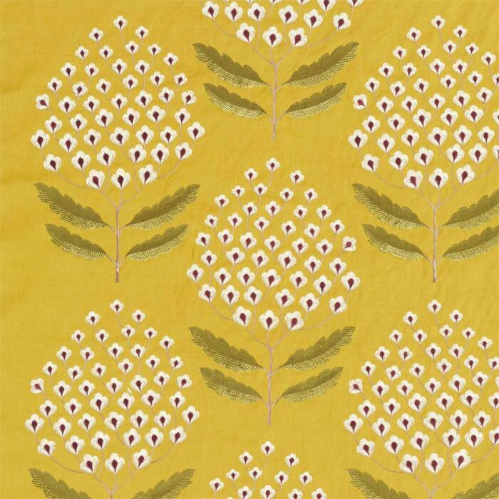 Bellis Woodland Yellow Fabric by Sanderson